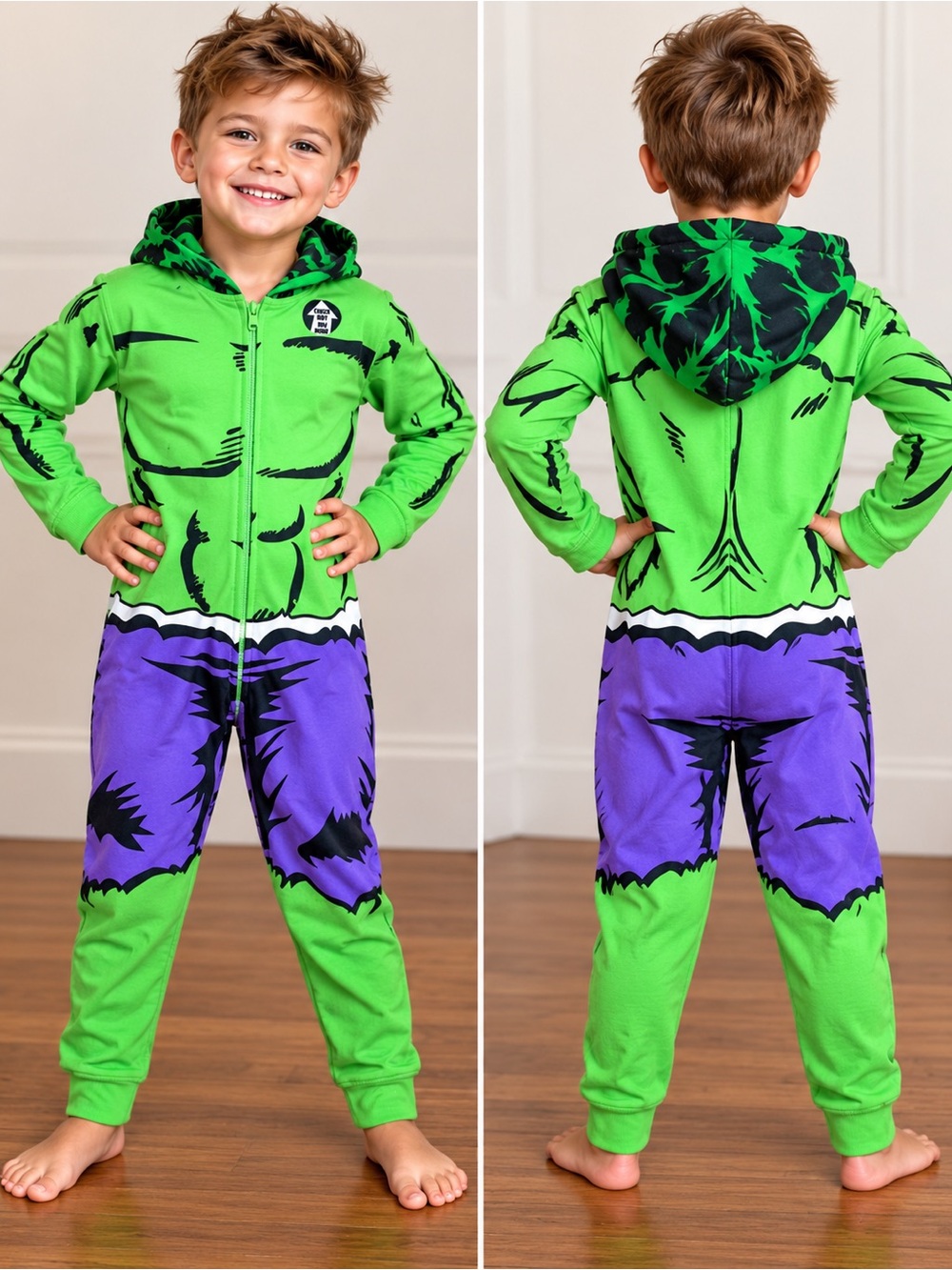 Kids Hulk Hooded Costume Onesie